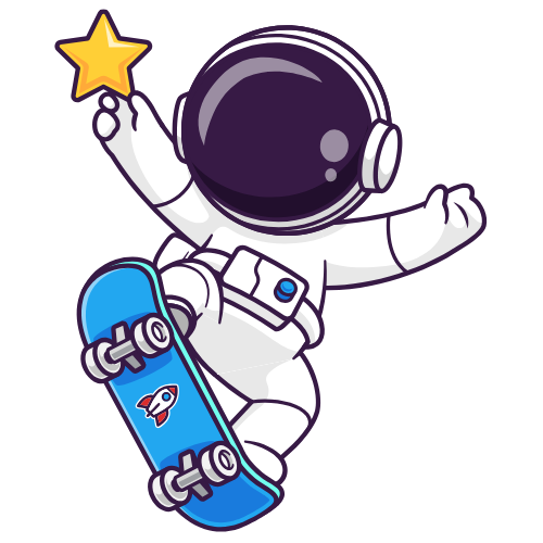 Astronaut on Skateboard